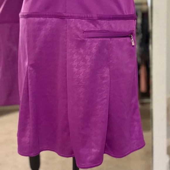 adidas Fuchsia Polo Midi Dress with Textured Skirt - Picture 6 of 7